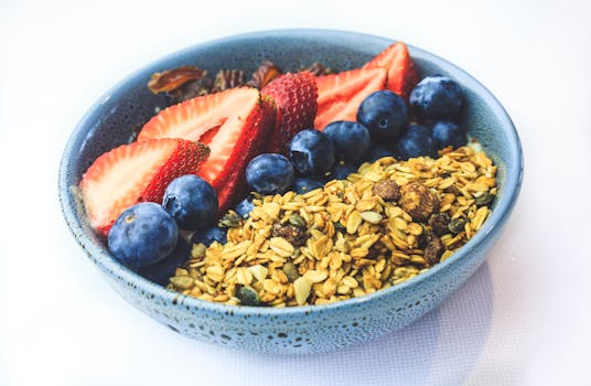 bowl of oats with fruits and nuts