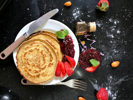 healthy breakfast with fruits and nuts