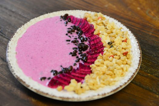 colorful smoothie bowl with chia seeds