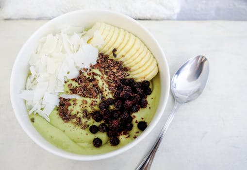 delicious smoothie bowl with fruits