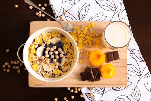 a bowl of oats topped with fruits