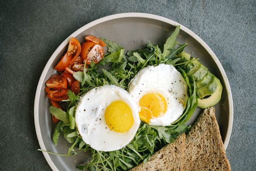 colorful plate of international breakfast