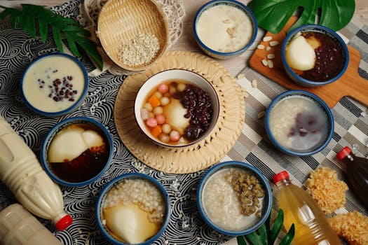 delicious congee with toppings