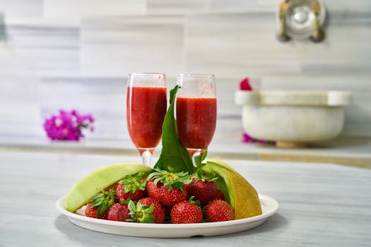 colorful fruit platter for breakfast