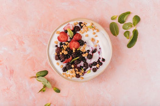 healthy smoothie bowl with fruits