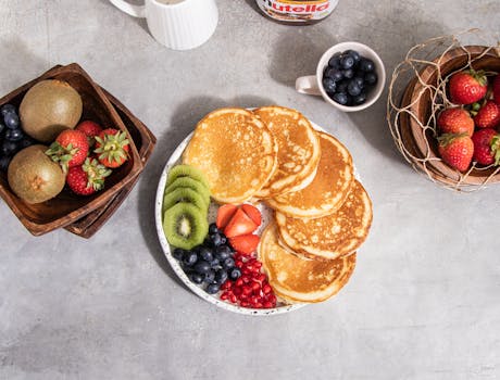 colorful breakfast spread