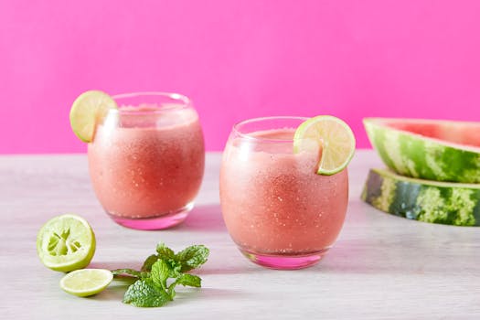 bright fruit smoothie in a glass