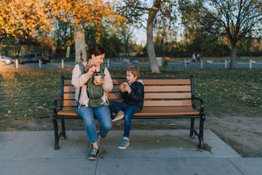 family enjoying picnic breakfast