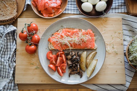 delicious plate of scrambled eggs with vegetables