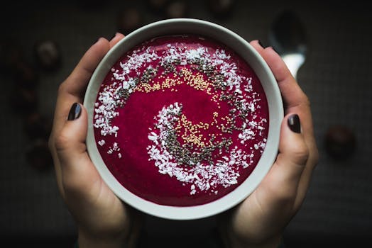 colorful smoothie bowl with toppings