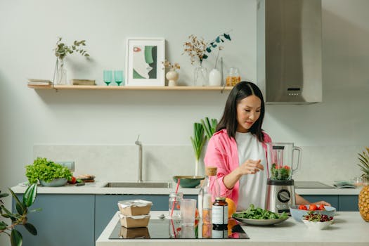 smoothie ingredients on a kitchen counter