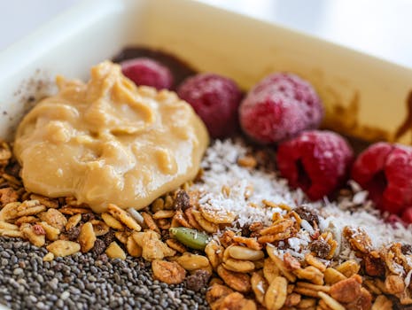 bowl of oatmeal topped with berries