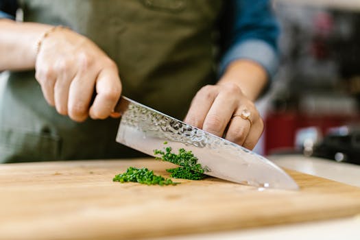 fresh herbs on a cutting board